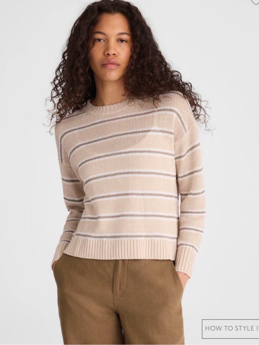 MADEWELL XXS 100% Linen Drop-Shoulder Knit Pink Sweater NQ344